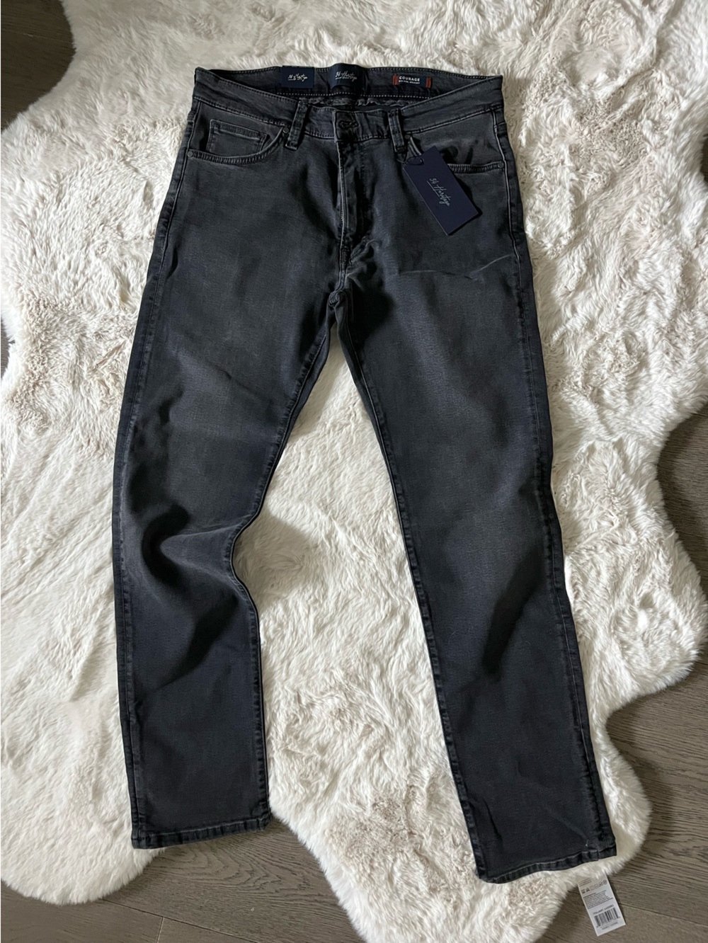 34 Heritage Men's Black Mid-Rise Straight Jeans